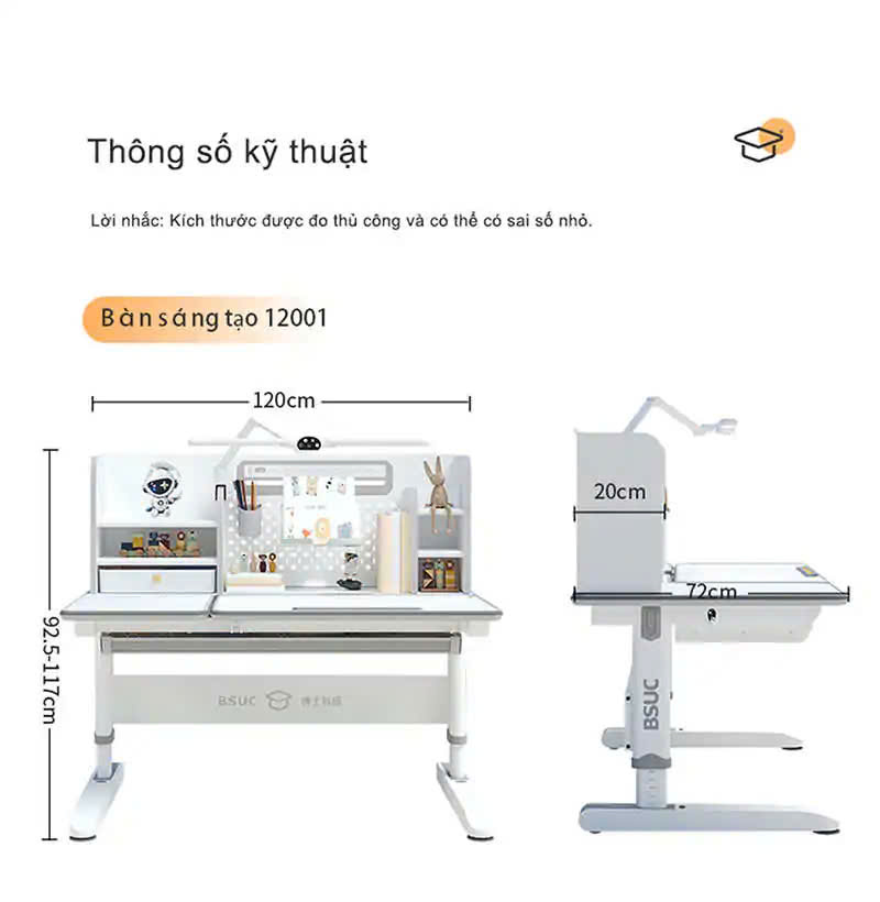 Bàn học thông minh chống gù cao cấp ST-12001