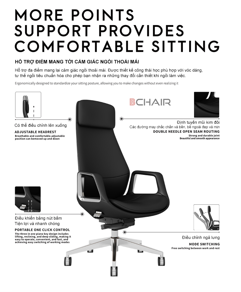 Ghế lãnh đạo cao cấp BCHAIR Ergonomic AKENT