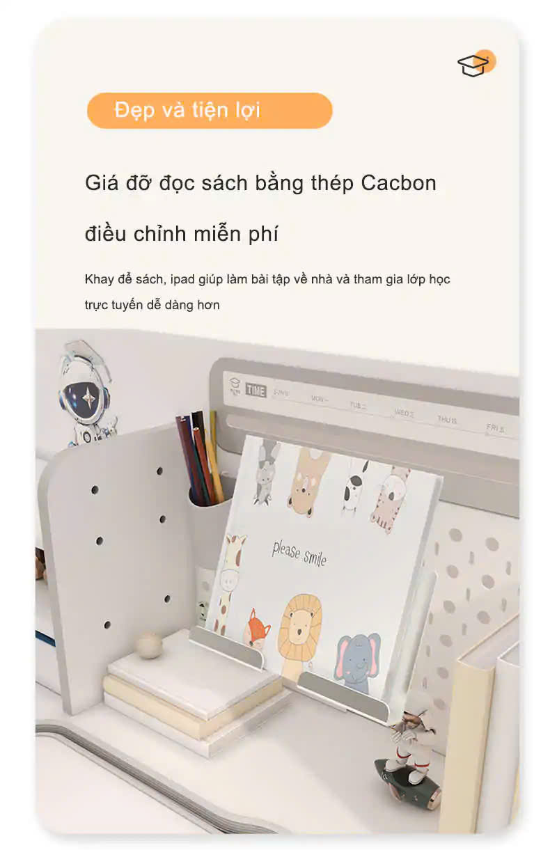 Bàn học thông minh chống gù cao cấp ST-12001