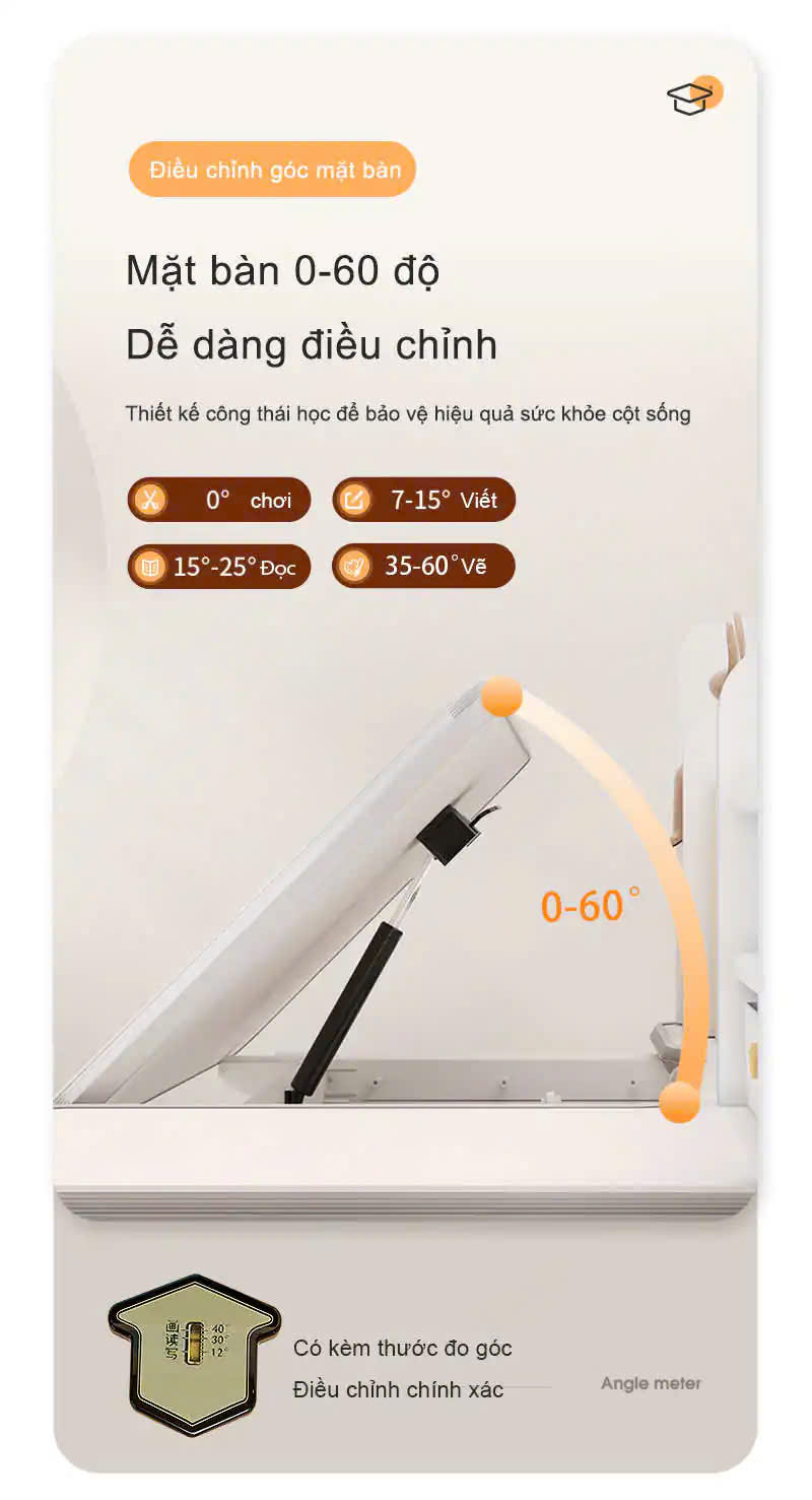 Bàn học thông minh chống gù cao cấp ST-12001