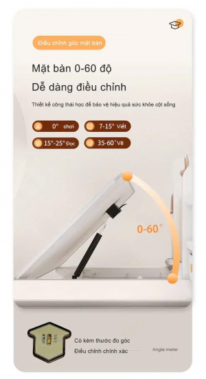 Bàn học thông minh chống gù cao cấp ST-12001